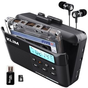 Cassette Player KLIM K7 - Lecteur Cassette Audio - Convertisseur Cassette Audio en MP3 - Microphone et Haut-Parleur intégrés - Batterie Rechargeable - Ecouteurs - Carte SD 8GB (KLIM Technologies France, neuf)
