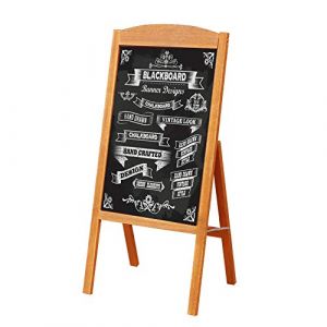 unho Panneau Publicitaire Extétieur 90x42.5cm, Ardoise Sur Pied Bois Avec 2 Aimants et 2 Chiffons, Stop Trottoir Magnétique Pliable, Décoration pour Restaurant Café Bar Bistrot (Cari) (UNHO, neuf)