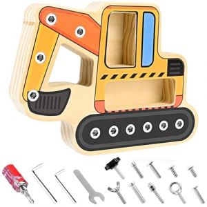 Binnan Planche &agrave; Vis en Bois avec Visseuse Enfant, Planche &agrave; vis en Bois Montessori, Jouet Montessori, Jeux &Eacute;ducatifs en Bois Jeux Enfants 3 4 5 6 Ans, Planche De Tournevis pour Enfants (Ancolier Trade, neuf)