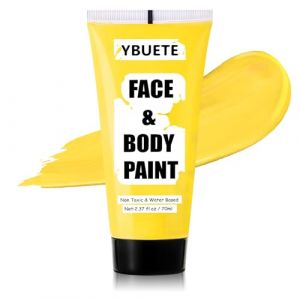 YBUETE Peinture &agrave; base d'eau jaune, grand tube de 2,37 oz, couverture compl&egrave;te du visage, pour cosplay de tigre, cr&egrave;me de peinture jaune lavable pour adulte, maquillage SFX (YBUETE beauty, neuf)