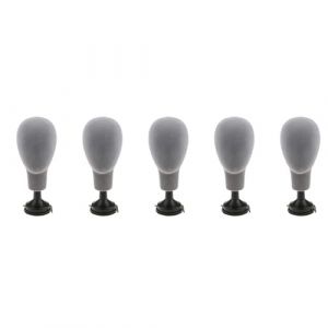 Ronlok Lot de 5 têtes de mannequin en mousse floquée - Accessoire de photographie - Pour adulte - En forme de tête de mannequin de vitrine - Lunettes et chapeau (LanKunDang, neuf)