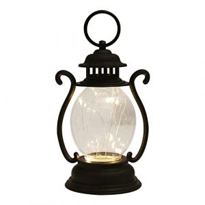 Lanterne Vintage à LED, Lampe tempête LED, Lampes de Table de Chevet à Piles, Lanterne pour Noël, Halloween, randonnée, Camping, 16,2 cm (vusintalu, neuf)