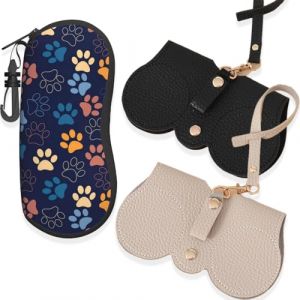 CATOR 3 Pcs &Eacute;tui &agrave; Lunettes Portable, Etui Lunettes Souple Sac &agrave; Lunettes de Soleil en Cuir Souple Pochette &agrave; Lunettes Sac Organisateur De Lunettes Etui Lunettes De Soleil Rangement de Lunettes (QUQU JIANING, neuf)