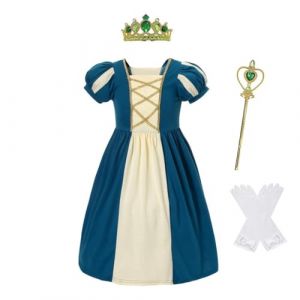 Lito Angels Deguisement Robe Princesse Merida Re avec Accessoires pour Enfant Fille Taille 12-18 mois, Sarcelle Fonc&eacute; (&eacute;tiquette en tissu 70) (Lito Angels FR, neuf)