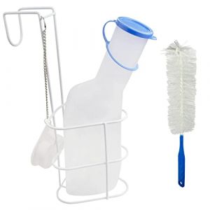 Medi-Inn Urinal PP 1000 ml pour homme laiteux avec support de lit et brosse de nettoyage (Medi-Inn, neuf)
