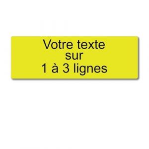 Plaque grav&eacute;e personnalis&eacute;e 1 &agrave; 3 lignes 30x10cm autocollante Jaune (my-goodprice, neuf)