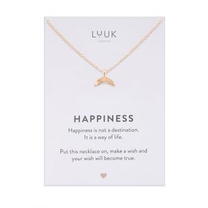 LUUK LIFESTYLE Collier avec pendentif baleine I queue de poisson, porte-bonheur, bijoux intemporels et tendance, symbole de force et de paix, rose (LUUK Brands, neuf)