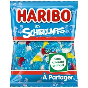 HARYBO – Bonbons Fruités Schtroumpfs, Saveur Gourmande et Texture Fondante (Paquet 300g) - Lot de 4 - vendu par Lot (Franc shopping, neuf)