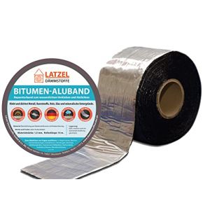 Ruban d'&eacute;tanch&eacute;it&eacute; en aluminium bitum&eacute; - Ruban de r&eacute;paration de bitume - Couleur Aluminium - 150 mm - Rouleau de 10 m d'&eacute;paisseur 1,5 mm (Latzel D&auml;mmstoffe GmbH&Co.KG, neuf)