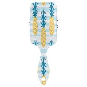 Brosse à cheveux avec coussin d'air - Bleu - Feuilles d'ananas - Pour cheveux épais et démêlants antistatiques (DEJESJ, neuf)