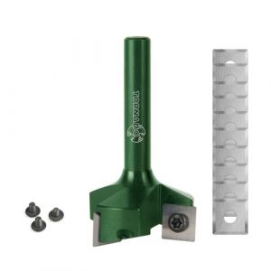 Fraiser Kit fraise TORNADO SNIPER – pour surfacer le bois, diamètre 35 mm, queue 8 mm, avec 10 plaquettes de rechange, 3 vis et clé pour défonceuse – pour bords, surfaces et rainures (Fraisertools, neuf)