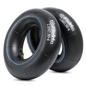 PaoWin 2Pcs 2.80/2.50-4 chambres &agrave; air pour roue de brouette 2.80 2.50-4 Heavy Duty chambres &agrave; air 2.80/2.50-4 Compatible avec pneus de brouette 2.80-4 2.50-4, diable, remorque, tondeuse -Valve TR87 (PAOYINGDON, neuf)