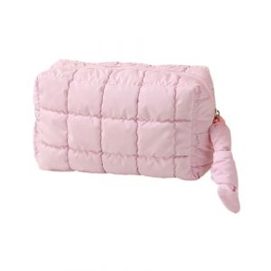 TPZORJX Sac Cosm&eacute;tique de Voyage, trousse de maquillage femme,trousse femme, trousse toilette,Trousse de Toilette pour Femme, Sac &agrave; Cosm&eacute;tiques &agrave; Carreaux Mignon pour Femmes Filles Cadeau (rose) (Sunlaxy OU, neuf)