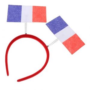 VALICLUD Bandeau drapeau français accessoires pour cheveux Équipe française décor de tête cerceau de cheveux de drapeau Bandeau de printemps cerceaux de fête plastique texturé rouge (Sudersana, neuf)