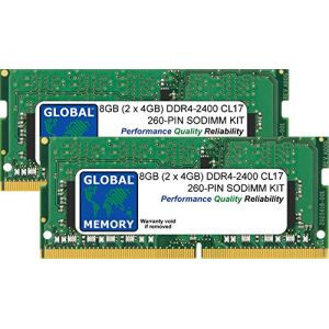 GLOBAL MEMORY 8Go (2 x 4Go) DDR4 2400MHz PC4-19200 260-PIN SODIMM M&Eacute;MOIRE RAM KIT pour Intel 27 Pouces Retina 5K iMac (2017) (GLOBAL MEMORY, neuf)
