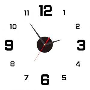 Sangcca Horloge Murale DIY 3D avec Mouvement Silencieux, 40CM Horloge Murale Adhesive, Design Moderne Numérique, Décoration Contemporaine pour Cuisine, Salon, Chambre (FangLeXiaoYun, neuf)