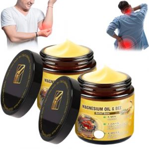 Crème Cicatrisante À L'huile De Magnésium Et À L'abeille, Crème Pour Les Articulations Et Les Os, Crampes Dans Les Jambes, Crème D'abeille Pour La Récupération Musculaire Et Articulaire (2 pièces) (XuanYi-US, neuf)