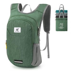SKYSPER Petit Sac a dos 10L, Sac à dos Pliable de Voyage Ultraléger avec Bandes Réfléchissantes à l'avant et à l'arrière Sac a Dos Rando pour Randonnée Voyage Sport (OUTHIKER Direct, neuf)