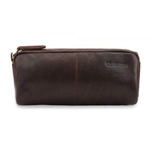 LEABAGS &Eacute;tui &agrave; Crayons en Cuir V&eacute;ritable | Grand Trousse pour Stylos | Pour le Travail, l'Universit&eacute; et l'&Eacute;cole | Mocca (Marketplace-Powerbrands, neuf)