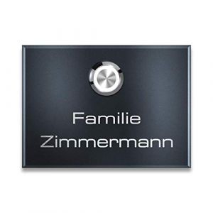Metzler&reg; campanello da parete con LED e targhetta personalizzabile avec bouton r&eacute;tro&eacute;clair&eacute; et protection IP67 antracite RAL 7016 design inox 11x8 cm facile &agrave; installer 10 ans pi&egrave;ces d&eacute;tach&eacute;es (Metzler GmbH, neuf)
