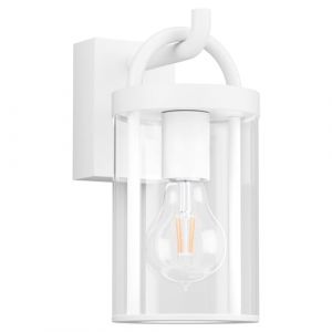 Klighten Applique Murale Vintage Exterieur, Blanc, Lampe Murale Industrielle, Applique Mural Rétro, Lampe Exterieur Murale Aluminium, Pour Patio Jardin Balcon, Douille E27, IP44, Sans Ampoule (ROBONE, neuf)