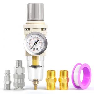 TAILONZ PNEUMATIC - Filtre &agrave; air - R&eacute;gulateur de pression - BSP 1/4", filtre pour compresseur d'outils pneumatiques avec manom&egrave;tre AW2000-02 (TAILONZ, neuf)