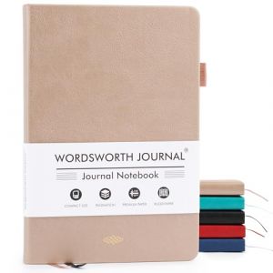Wordsworth & Black Carnet A5 Lign&eacute; 216 Pages, Reliure Rigide en Cuir, Papier 120 GSM, Carnet pour le Travail et le Dessin, Journaux pour Femmes et Hommes - Coffret Cadeau Inclus Or Rose (Wordsworth & Bl&auml;ck, neuf)