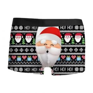 G&eacute;n&eacute;rique Cale&ccedil;on No&euml;l Homme, Boxer Drole Homme Fantaisie Calecon Pere Noel Humour Coquin Rigolo Cale&ccedil;on Saint Valentin Hommes Cadeau Slip Personnalis&eacute; Hommes Noel Costumes (vicici-cinea, neuf)