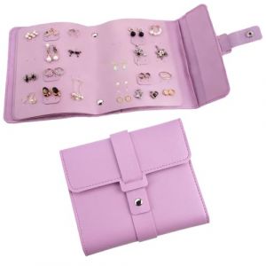 EXIN DECHEN &Eacute;tui &agrave; Boucles d'oreilles Classeur - Petit livre de Rangement Avec Poches Pratiques pour Boucles d'oreilles - Bo&icirc;te &agrave; Bijoux Organisateur Portable en Cuir PU pour Femmes et Jeunes Filles (MFSSEU, neuf)