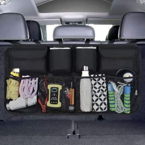 URAQT Organisateur de Coffre de Voiture, 100 * 45.5CM Multipurpose Pliables Sac de Rangement Voiture, Coffre Rangement Voiture, Noir, Grand (HAPPYSALLER, neuf)