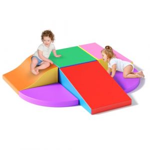 MINENICE Lot de 6 blocs de mousse souple pour grimper et ramper, blocs d'escalade modulaires en cuir synthétique pour tout-petits, jouets d'escalade éducatifs pour enfants (couleur 6p) (PIERIOOCOMMUNEXIS, neuf)