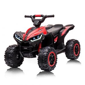 12V Quad Electrique pour Enfants, Voiture Electrique Enfant ATV avec Musique, Klaxon, Phare LED, 83x 53x 56cm, pour Enfants 3+ Ans (Rouge) (XiangguanUK, neuf)