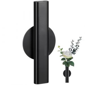 IMIKEYA 1 Pi&egrave;ce Vase Mural en M&eacute;tal - Tube &agrave; Fleurs Suspendu Auto-Adh&eacute;sif - Pr&eacute;sentoir &agrave; Fleurs S&egrave;ches Support &agrave; Plantes Noir pour La D&eacute;coration de La Maison, du Bureau, du Salon et De &agrave; Coucher (Elsy Abbas, neuf)
