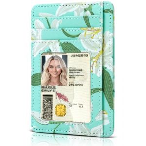 Teskyer Porte Carte Femme, Portefeuille Femme Petit Format, Porte Carte Bancaire, RFID, Similicuir, Design Minimaliste, Lys Blanc (Shamall EU, neuf)