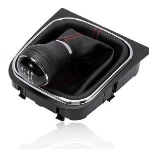 Konuooer pommeau de levier de vitesse + soufflet + cadre 6 vitesses compatible avec Golf 5 Golf 6 soufflet pour EOS Scirocco 3 Jetta 1K0711113 5K0711113 1K8711113 (keluoou, neuf)