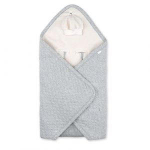 BEMINI - BISIDE Nid d'ange 0-12m - Mod&egrave;le Universel 3 & 5 Points - Pady Quilted + Teddy - (Gris chin&eacute;) (Bemini Belgium, neuf)