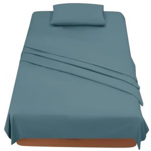 FARFALLAROSSA Parure De Lit 120x190/200 3 Pièces en Microfibre - Drap Housse 120x200 cm - Drap Plat 1 Personne 180x280 cm - 1 Taie d'oreiller 50x80 - Vert (MediaMinds, neuf)