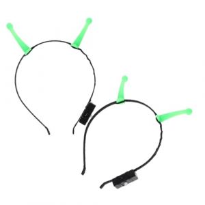 Zerodeko 2 Pièces groupe de tête extraterrestre Bandeaux créatifs bandeaux drôles pour la fête accessoire de déguisement d'halloween bandeau de lueur extraterrestre Plastique Vert (Joseph Xu, neuf)