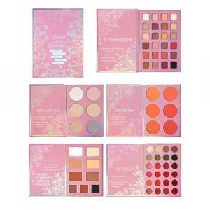Palette de maquillage pour le visage - Rouge &agrave; l&egrave;vres estompable imperm&eacute;able en forme de poudre - Kit de maquillage pour le visage - Pour femmes et filles - Cadeau de f&ecirc;te et de voyage (chengaixin, neuf)