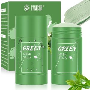 2 Pi&egrave;ce Masque Solide Stick Nettoyant, Hydratant Green Tea Mask Stick, Pour Tous les Types de Peau Femmes Hommes, Nourrit Les Pores Purifiant (wangshuangting, neuf)