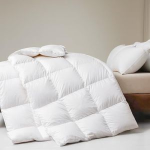 DWR Couette 240x260 cm Hiver,Couette en Plumes d'oie et Duvet,Doux et Respirant 100% Coton Chaud 450 GSM,Certifi&eacute;e Oeko-Tex et RDS,pour lit 2 Personne (DWR Direct, neuf)