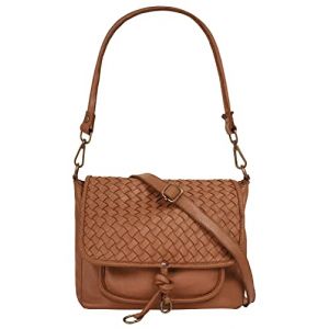 Samantha Look Sac à bandoulière Femme cuir véritable | Fabriqué en Italie | sac en cuir vintage | Sac à main au design tressé | Sac bandoulière 2en1 021378 (piké lifestyle GmbH, neuf)