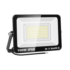 PICAA Projecteur LED Exterieur,1PCS 100W Projecteur Exterieur,IP66 Etanche 10000LM Spot LED Extérieur Puissant, Lumières d'inondation.pour jardin, Garage,Patio,Grange,Cour (6500K Blanc Froid, 100W) (BEISHUO-UK, neuf)