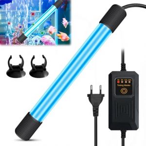 UV Aquarium St&eacute;rilisateur Lampe avec Minuterie, UV Submersible Lumi&egrave;re avec Ventouse, Lampe UV Anti-Bact&eacute;ries, Lampe St&eacute;rilisatrice UV pour Nettoyer L'aquarium, Bocal &agrave; Poissons, L'&eacute;tang (03) (ShopHop Business, neuf)