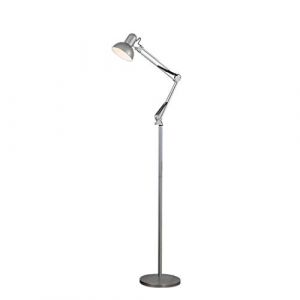 Lampadaire sur Pied E27 M&eacute;tal Lampadaire, Long Bras Pliant Chambre Salon &Eacute;tude Verticale Protection oculaire Lampe de Table T&eacute;lescopique Lampadaire Lampe &agrave; Pied (Color : Silver) (HOLLY FAN, neuf)