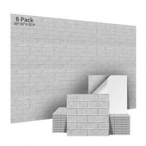 AsmeSonic Panneaux Acoustiques Autocollants 8 Pi&egrave;ces, 30x30x0.9cm Panneaux Acoustiques Muraux, Traitement Acoustique et D&eacute;coration Mur pour Studio Enregistrement, D&eacute;coration Gaming, Gris Argent&eacute; (AsmeSonic, neuf)