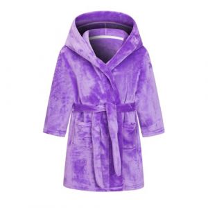 CuteOn Gar&ccedil;on Fille Robe de Chambre &agrave; Capuche en Flanelle Douce Robe de Nuit D&eacute;contract&eacute;e pour Enfants 11-12Y (Cute On, neuf)