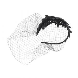 ARTSEWPLY Bandeau Voilette Maille Pour Mariage Accessoire Élégant Pour Cheveux Noir Pour Mariées Fêtes (Xiiierw, neuf)