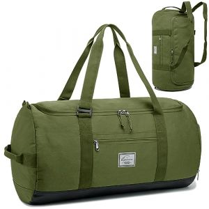 TAIHOYIN Sac de Sport Homme 60L 2 en 1 - Sac à Dos ou Sac à Main, Grand Sac de Voyage Imperméable avec Compartiment à Chaussures Sacs Weekend Femme, Vert (Guangzhou Anne leather goods Co., Ltd, neuf)
