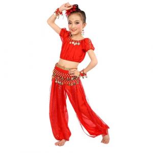 Générique Déguisement Bollywood Enfant, Costume Danse Orientale, Robe Indienne Carnaval Fille (Miuiakoal, neuf)